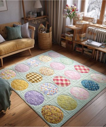 Morning Meadow Easter Area Rug — Soft Pastel Floral & Bunny Scene For Living Rooms, Playrooms & Seasonal Home Accents