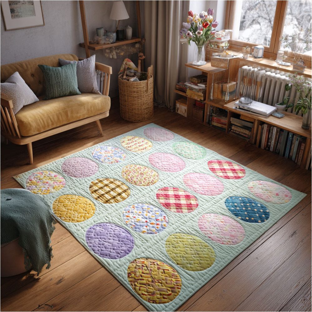 Morning Meadow Easter Area Rug — Soft Pastel Floral & Bunny Scene For Living Rooms, Playrooms & Seasonal Home Accents