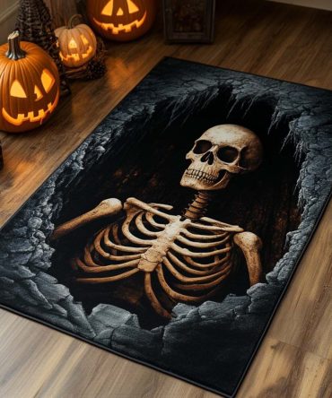 Echo Bones Tribal Area Rug — Neutral Geometric Bone Motif Rug For Modern Rustic Living Rooms, Entryways & Layered Floors