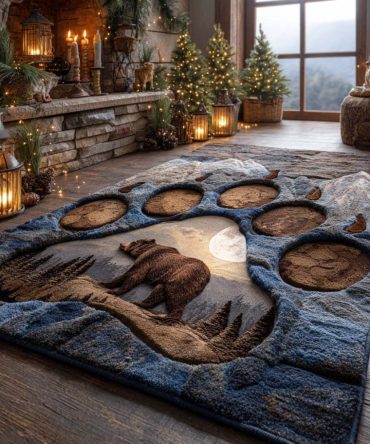 Echo Of The Wild Area Rug — Mountain & Forest Inspired Accent Rug For Rustic, Lodge & Cabin Style Living Spaces