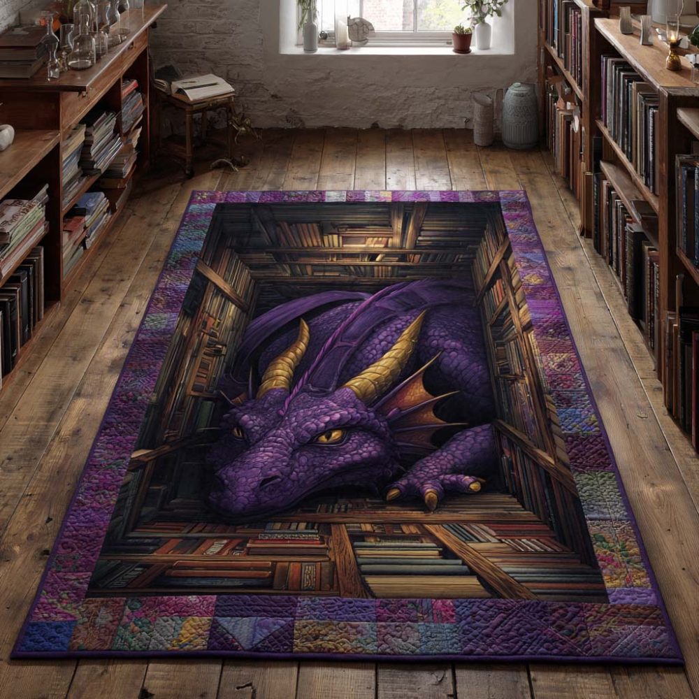 Mystical Dragon Vault Area Rug — Gothic Fantasy Statement Rug For Living Room, Soft Durable Low-Pile Accent Carpet