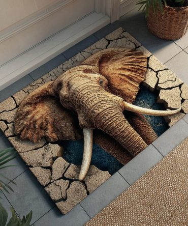 Elephant Path Coir Doormat – Rugged Outdoor Entrance Mat With Walking Elephant Design, Weather-Resistant, Non-Skid Backing