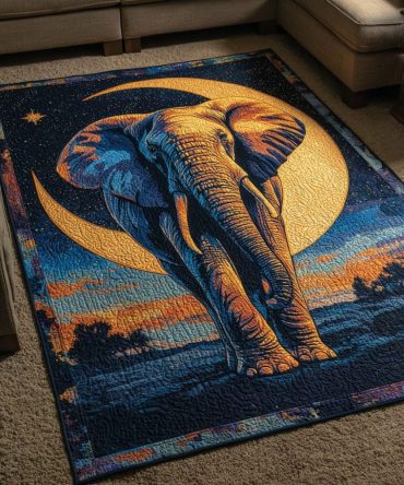 Elephant Pride Area Rug — Bold Statement Animal Rug For Family Rooms, Durable Low-Pile, Fade-Resistant And Easy Care