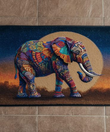 Elephant Welcome Doormat – Durable Coir Entrance Mat With Artistic Elephant Motif, Non-Slip Outdoor/Indoor Porch Rug For Home