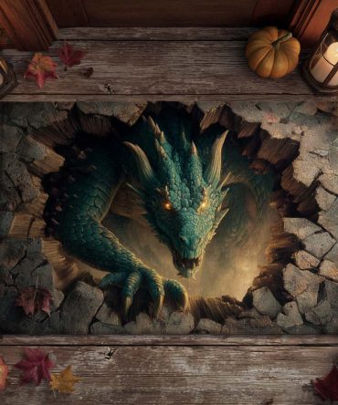 Emberclaw Guardian Door Mat — Fierce Fantasy Welcome Rug, Durable Weatherproof Surface & Non-Skid Backing For Porch And Entryway