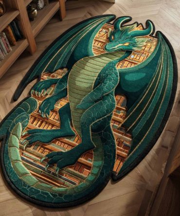 Custom Emerald Wing Rug - Eye-Catching Wing-Shaped Accent, Plush Low-Pile Fibers, Non-Slip Backing For Nursery, Bedroom & Studio Spaces