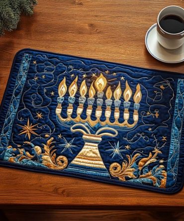 Eternal Flame Quilted Placemat — Warm Ember-Inspired Table Mat in Quilted Cotton, Heat-Resistant & Easy-Care for Cozy Dining Spaces