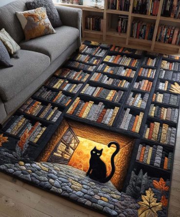 Evening Reads Cozy Library Rug — Warm Patterned Area Rug For Reading Nooks, Home Libraries & Living Rooms (Soft Underfoot, Classic Charm)