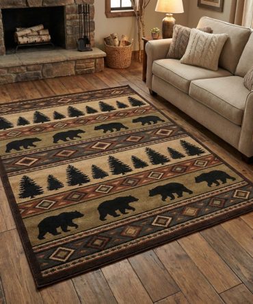 Evergreen Path Classic Area Rug — Timeless Forest-Inspired Runner & Accent Rug For Hallways, Entryways & Living Areas (Natural Tones)