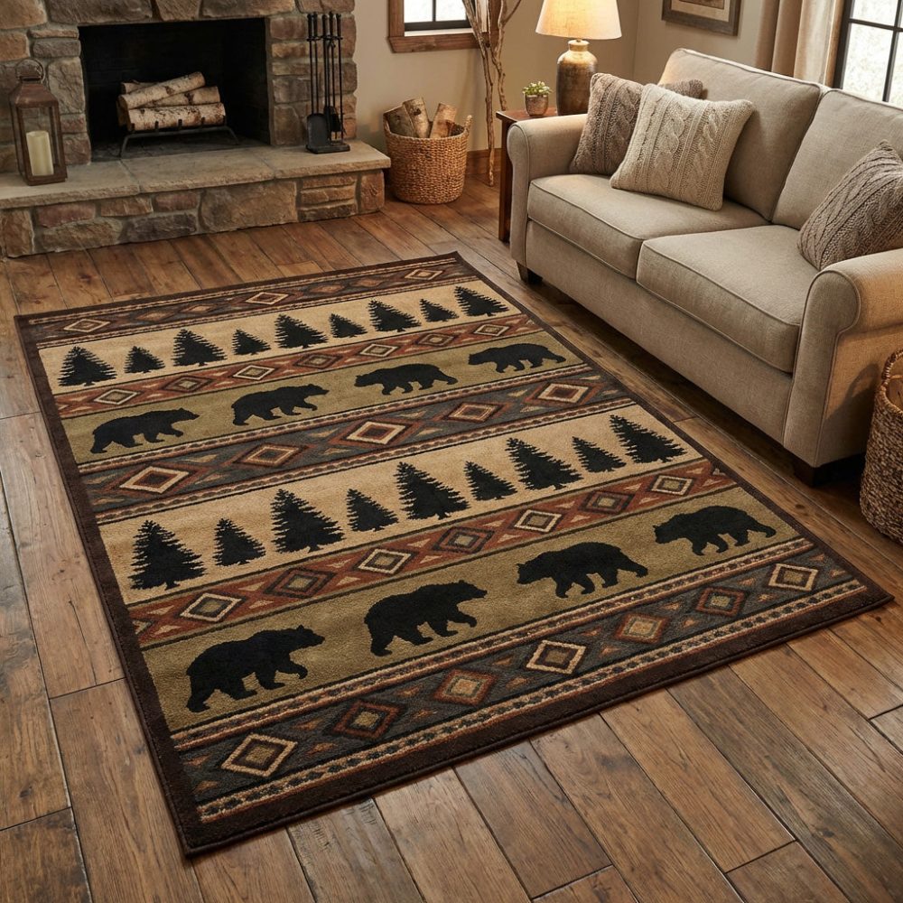 Evergreen Path Classic Area Rug — Timeless Forest-Inspired Runner & Accent Rug For Hallways, Entryways & Living Areas (Natural Tones)