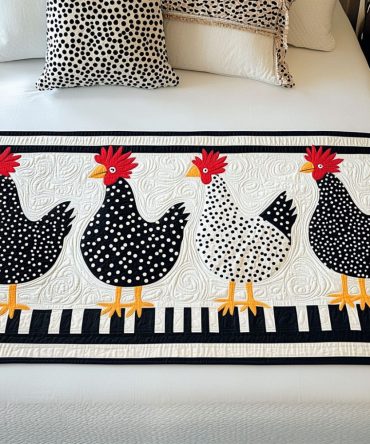 Farmyard Friends Quilted Bed Runner — Playful Animal Print Bed Scarf For Country Bedrooms, Soft Quilting, Easy Care