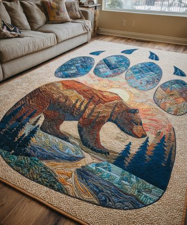 Feathered Chief Southwest Area Rug - Bold Tribal Feather Motif, Low-Pile Durable Rug For Living Room, Entryway & Boho Décor