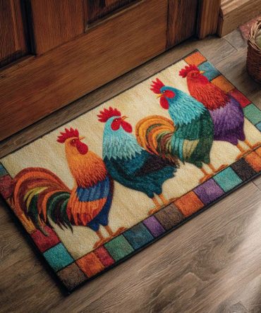 Feathered Quartet Bird Doormat - Decorative Outdoor Coir Mat With Colorful Songbirds, Front Porch Welcome Rug, Weather-Resistant