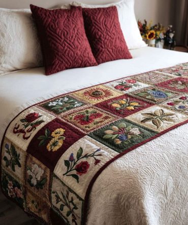 Fernlight Morning Quilted Bed Runner — Fresh Fern Motif Bed Scarf For Nature-Inspired Bedrooms, Soft Quilting & Low-Maintenance Care