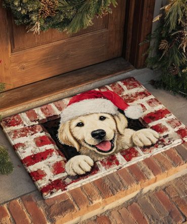 Festive Labrador Doormat: Holiday Lab Welcome Mat With Cheerful Design, Heavy-Duty Coir, Non-Slip Backing — Ideal Gift For Dog Families