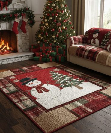 Midnight Festive Nights Decorative Rug — Holiday-Themed Area Rug For Living Room, Hallway & Kids Spaces With Soft Pile
