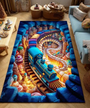 Retro Festive Streamline Area Rug — Stylish Holiday Runner & Accent Rug With Bold Lines, Durable Low Pile & Non‑Slip Backing