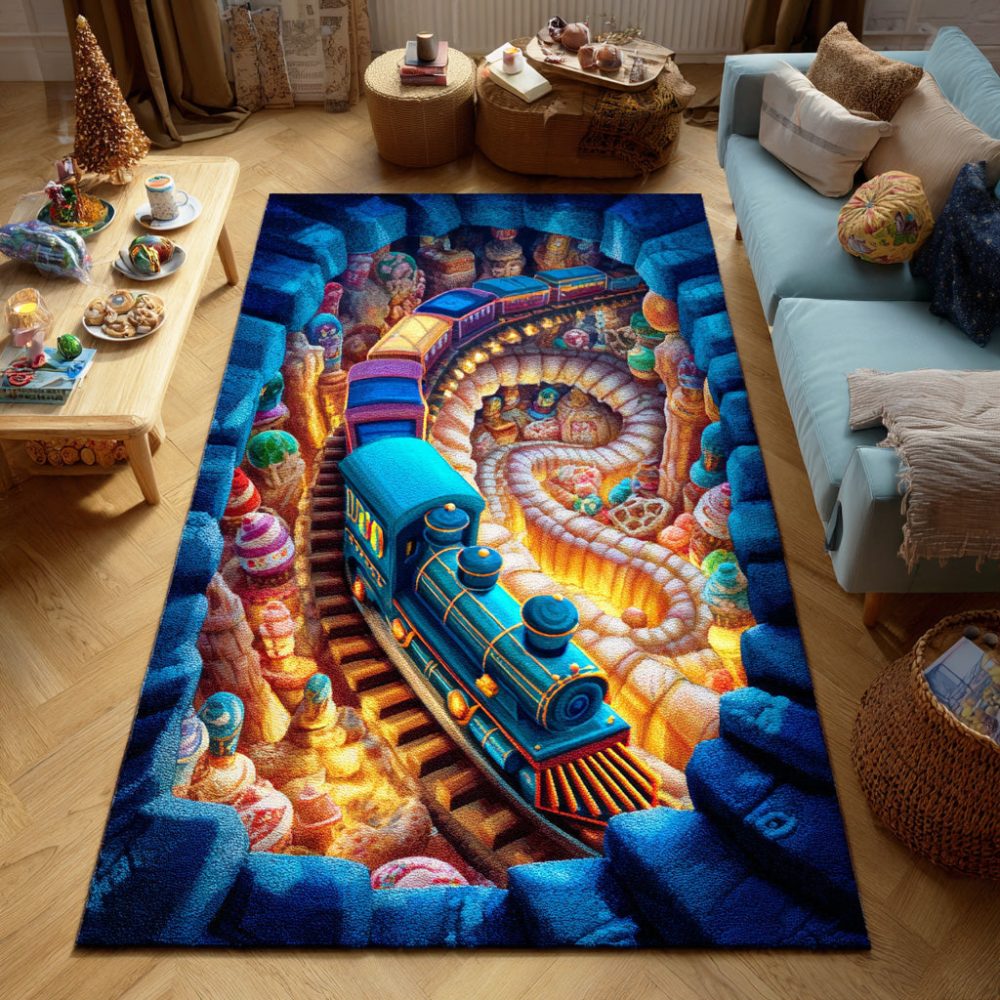 Retro Festive Streamline Area Rug — Stylish Holiday Runner & Accent Rug With Bold Lines, Durable Low Pile & Non‑Slip Backing