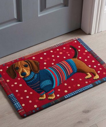 Festive Sweater Holiday Doormat – Cozy Knit Pattern Coir Welcome Rug, Christmas & Winter Front Door Mat, Durable Outdoor/Indoor Non-Slip Seasonal Mat