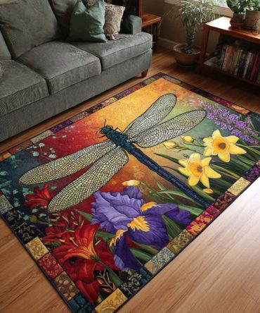 Airy Floral Flight Accent Rug — Lightweight Modern Floral Rug For Hallways, Bedrooms & Living Areas With Easy-Care Fabric