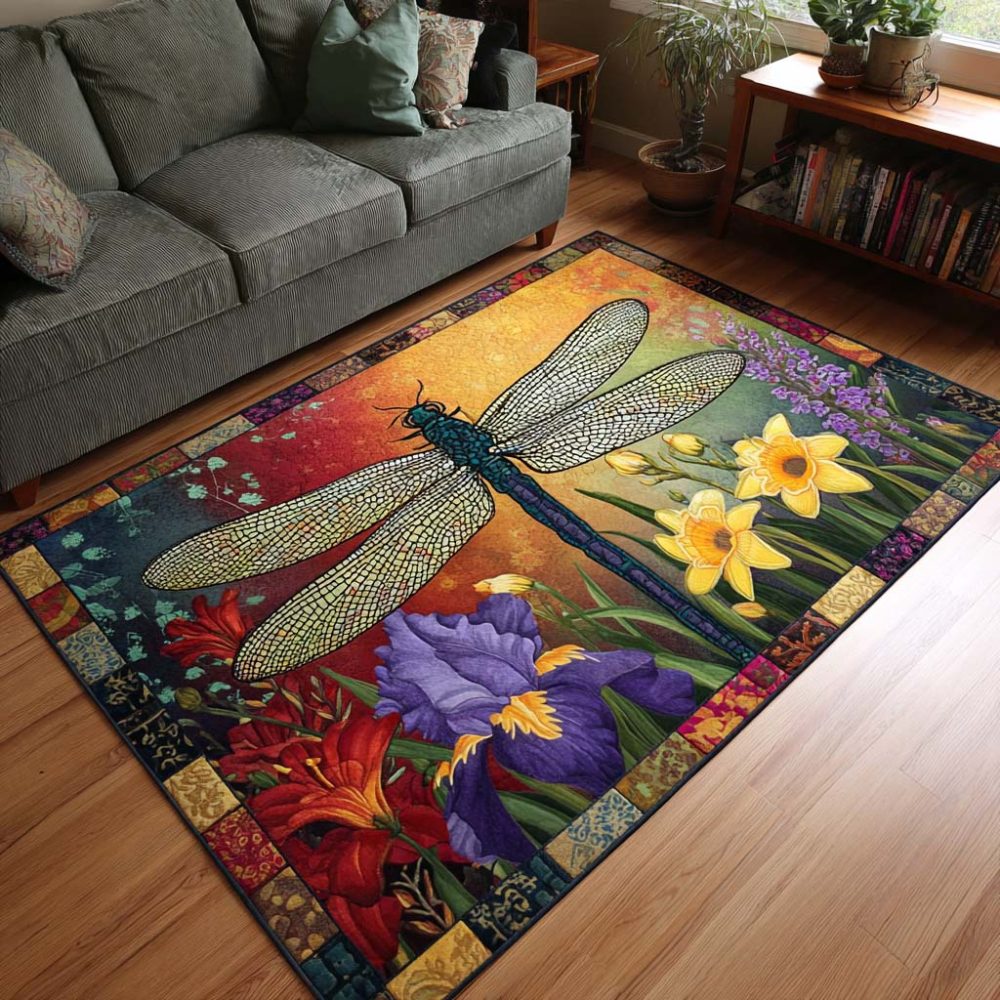 Airy Floral Flight Accent Rug — Lightweight Modern Floral Rug For Hallways, Bedrooms & Living Areas With Easy-Care Fabric