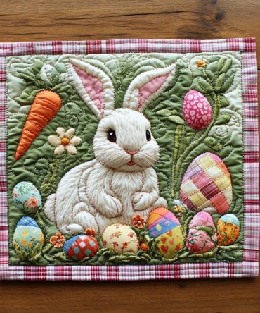 Floral Hallelujah Quilted Placemats - Joyful Bloom Table Mats, Cotton Blend Decorative Dining Protectors, Washable