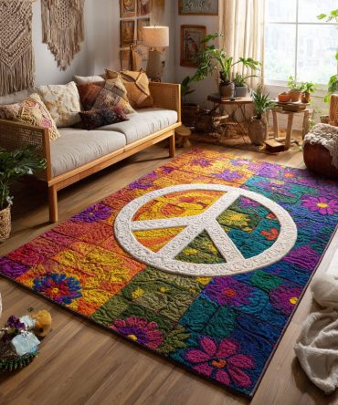 Floral Harmony Contemporary Rug — Subtle Bloom Area Rug With Durable Fiber & Low Profile For High-Traffic Rooms And Entryways