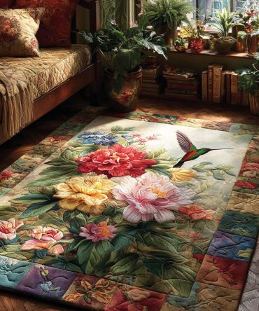 Floral Wings Statement Rug — Bold Floral Wing Motif Area Rug With Vivid Detail, Low-Profile Comfort & Durable Everyday Performance