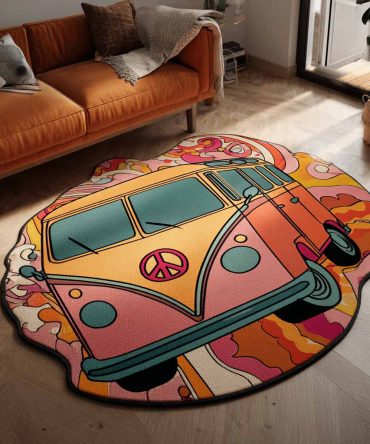 Custom Floral-Shaped Area Rug — Flower Drive Motif, Plush Anti-Slip Kids & Nursery Accent Rug For Playrooms And Bedrooms