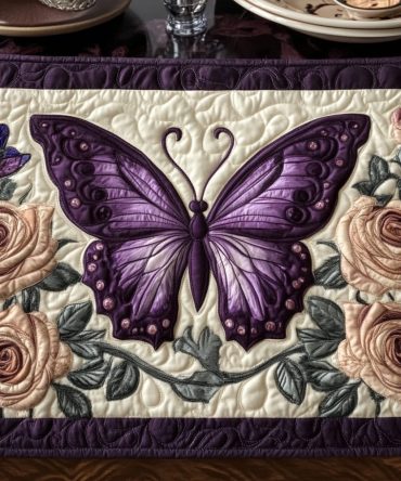 Flutter Charm Quilted Table Placemat — Charming Decorative Dining Mat, Soft Quilting, Spill & Heat Protection, Easy Care