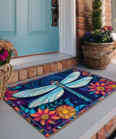 Flutterlight Butterfly Welcome Mat — Decorative Outdoor/Indoor Doormat, Durable Non-Slip Surface, Absorbent Scraper Rug