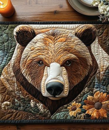 Forest Guardian Quilted Placemat — Woodland Animal Table Mat, Eco-Inspired Quilted Cotton for Nature-Themed Dining & Gifts