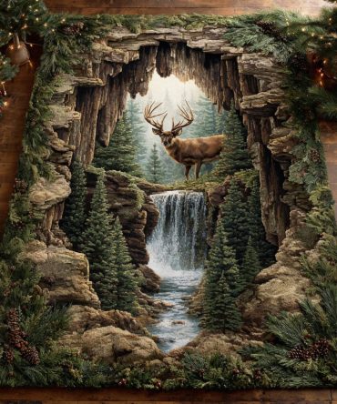 Forest Deer Area Rug — Gentle Deer Motif Rug For Kids & Cottage Spaces, Low-Pile Durable Accent With Non-Slip Option