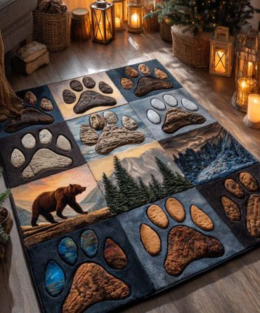 Woodland Paw Print Kids’ Area Rug — Playful Forest Animal Rug, Soft Low-Pile For Nursery, Playroom & Pet-Friendly Homes — Multiple Sizes , Fast Shipping & Easy Returns