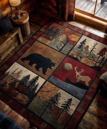Enchanted Forest Spirit Area Rug — Soft Durable Woodland Accent Rug, Fade-Resistant Non-Slip Floor Mat For Bedrooms