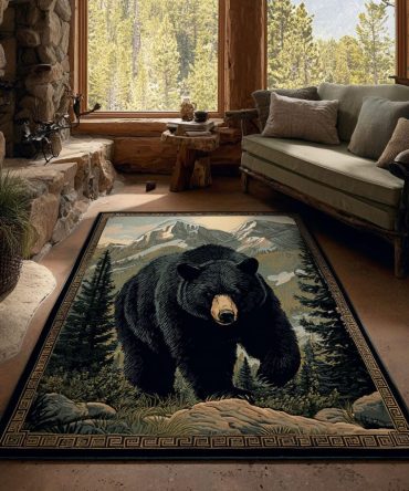 Forest Strength Heavy-Duty Area Rug — Rugged Woodland Design, Durable Stain-Resistant Low-Pile Rug With Non-Slip Backing For Busy Rooms
