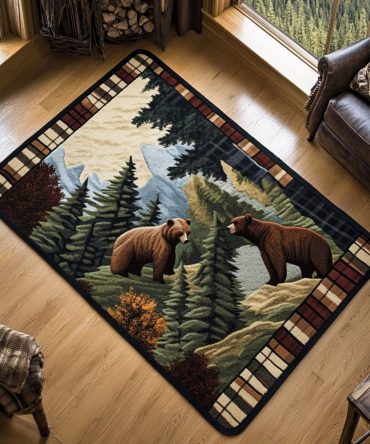 Forest Trail Nature Area Rug — Scenic Woodland Path Runner, Soft Low-Pile Decorative Rug With Non-Slip Backing For Hallway & Bedroom