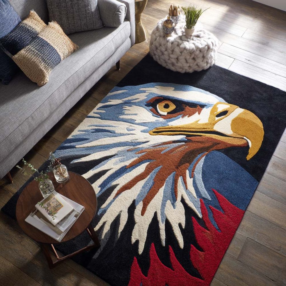 Freedom Rise Abstract Area Rug — Modern Gradient Design, Soft Low-Pile Indoor Rug For Living Room, Bedroom & Office