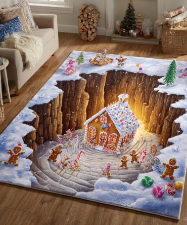 Frost Hollow Cottage Area Rug — Quaint Cottage Floral Design, Soft Low-Pile Rug For Kitchen, Entryway & Cozy Living Rooms