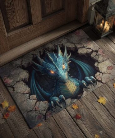 Frostfang Sentinel Winter Doormat - Snowy Landscape Front Door Rug, Heavy-Duty Coir Outdoor Mat, Frost-Resistant, Non-Slip Backing