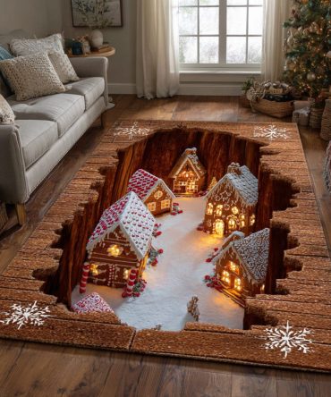 Frostlight Cave Modern Geometric Rug — Cool-Tone Area Rug With Subtle Texture, Low-Maintenance, Anti-Slip Backing For High-Traffic Living Areas