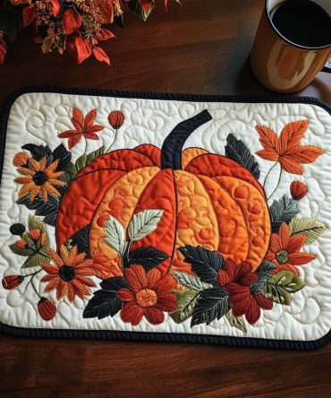 Frosty Aubade Quilted Placemat — Winter Frost Table Accent, Padded & Insulated, Machine-Washable For Holiday Brunches And Everyday Elegance