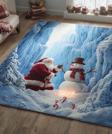 Frosty Snowmen Holiday Rug — Playful Snowman-Themed Area Rug For Kids Rooms, Seasonal & Year-Round Decor, Soft Pile, Durable & Machine-Friendly Care