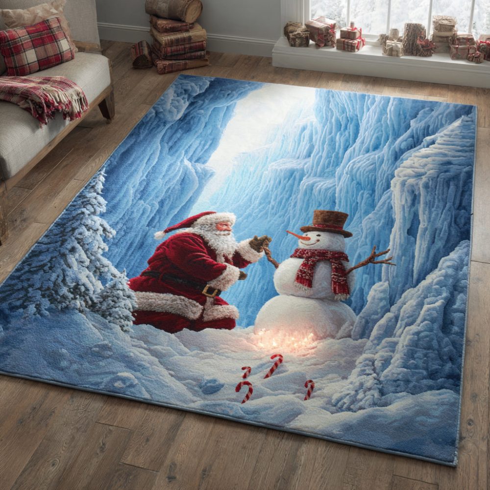 Frosty Snowmen Holiday Rug — Playful Snowman-Themed Area Rug For Kids Rooms, Seasonal & Year-Round Decor, Soft Pile, Durable & Machine-Friendly Care