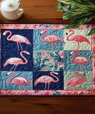 Garden Gathering Quilted Placemat — Floral Garden Table Decor, Charming Quilted Placemat for Tea Parties & Family Meals, Durable & Machine Washable