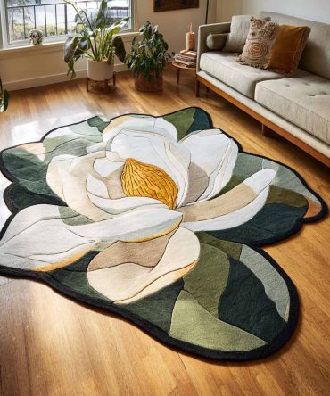 Garden Glow Custom-Shape Floral Rug — Unique Contour Garden Accent, Durable Low-Pile Statement For Kids & Living Areas