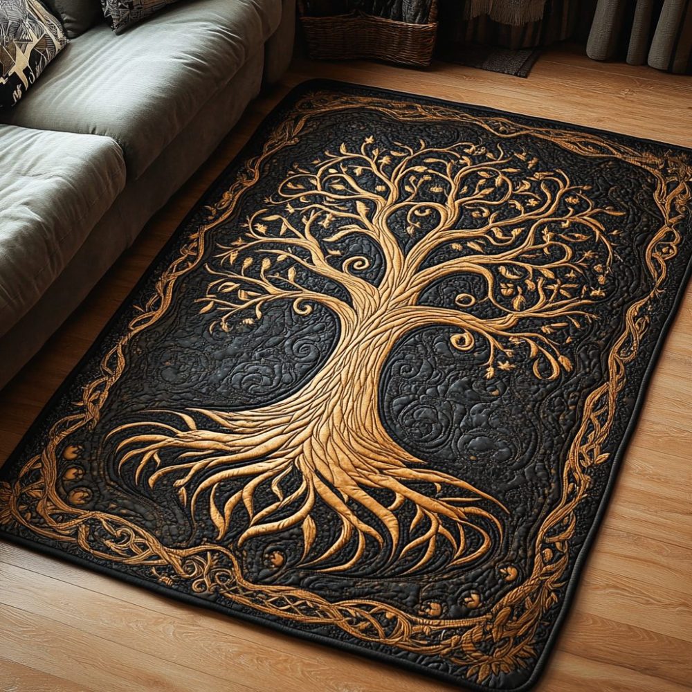 Garden Spirit Area Rug — Bohemian Floral Indoor Accent Rug For Living Room, Bedroom & Porch, Soft Low-Pile Texture