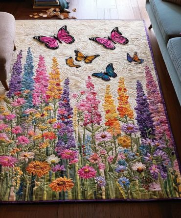 Garden Whispers Floral Area Rug — Elegant Indoor Accent Rug For Living Room, Bedroom & Entry, Soft Durable Weave