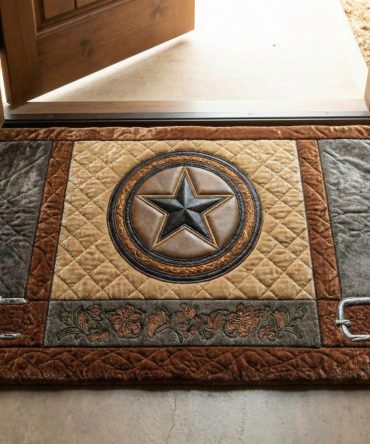 Texas Star Bold Outdoor Doormat — Lone Star Themed Heavy-Duty Front Door Rug, Non-Slip, Weather-Resistant Porch Mat For Patriotic Home Decor