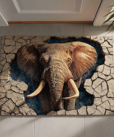 Gentle Elephant Coir Welcome Mat – Soft-Toned Decorative Doormat With Durable Natural Fibers, Non-Slip Backing For Porches